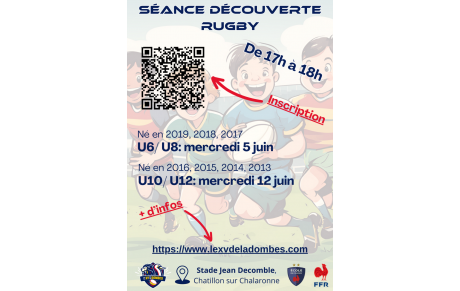 Séance découverte rugby Chatillon sur Chalaronne